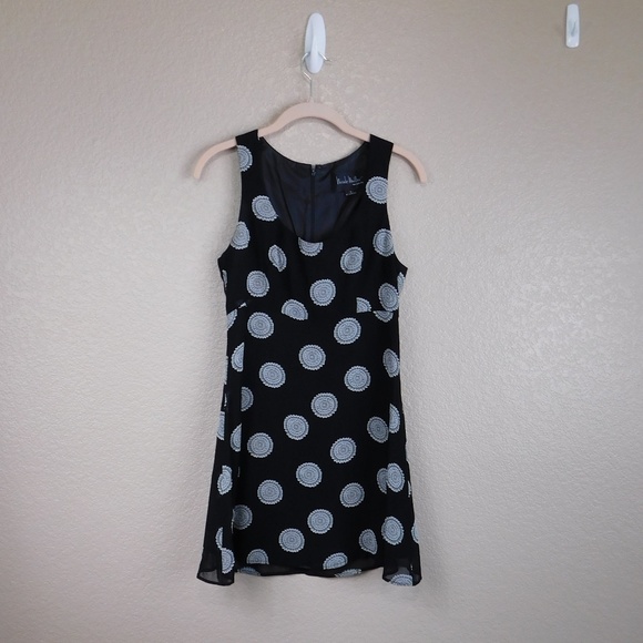 Nicole Miller Black and White Print Lined Dress - Picture 1 of 4